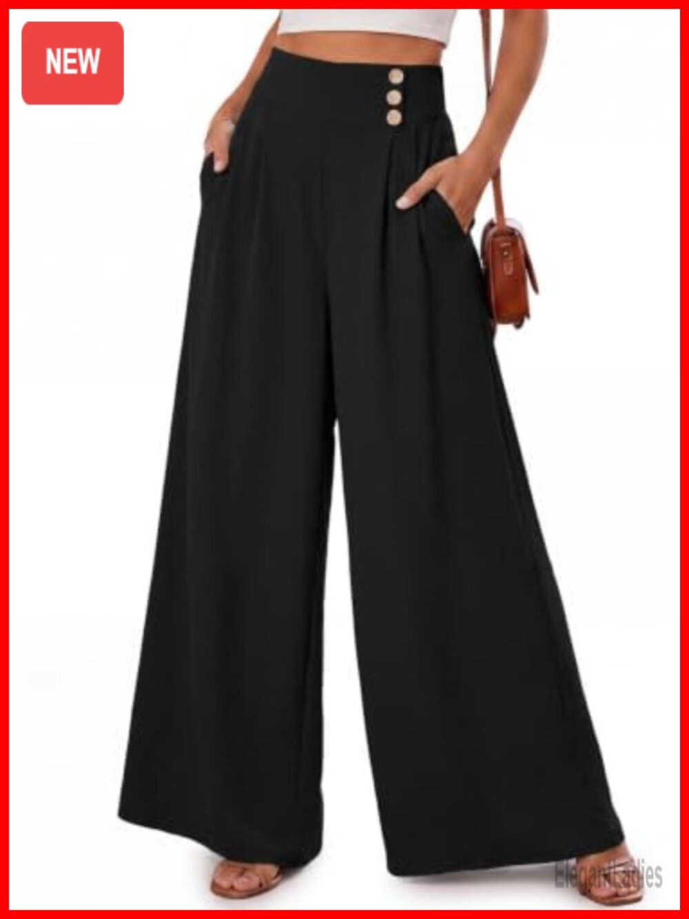 Wide Leg Flowy Beach Trousers High Waist Palazzo Pants